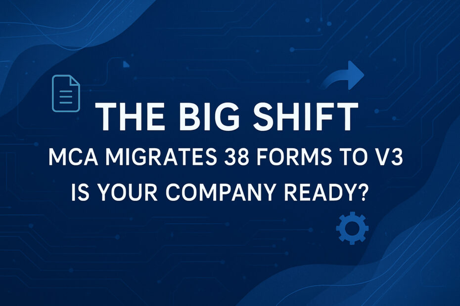 The Ministry of Corporate Affairs (MCA) has migrated 38 key company forms to Version 3. Learn what this means, how it impacts your filings, and how to prepare for a smooth transition.