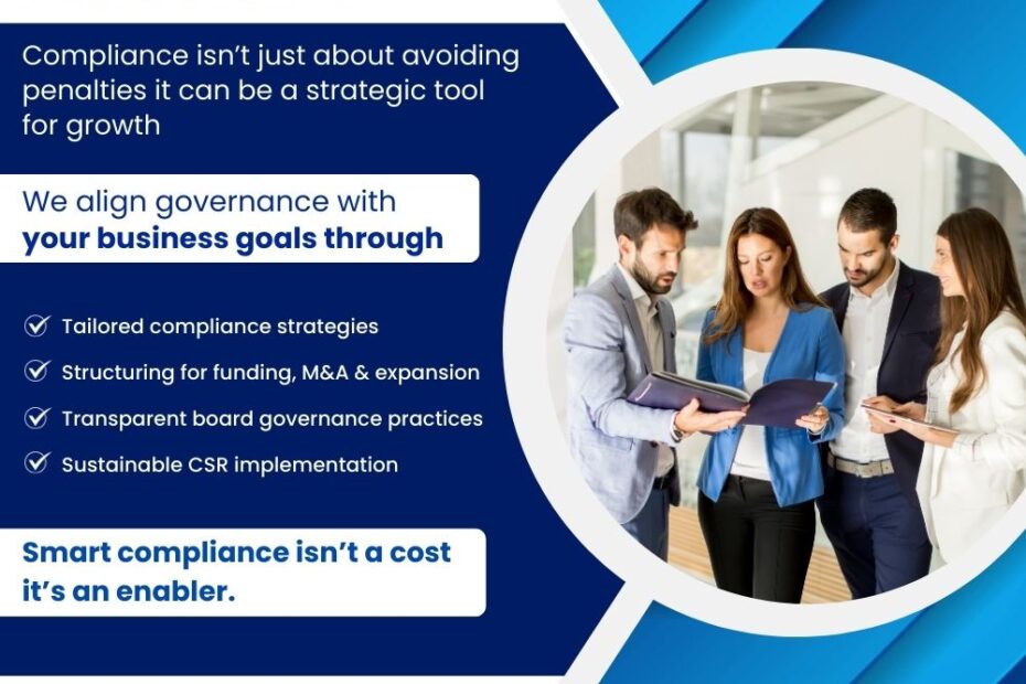 corporate governance, compliance strategies, business growth, CSR implementation, M&A structuring, board governance, strategic compliance, company secretaries, regulatory compliance, funding and expansion,